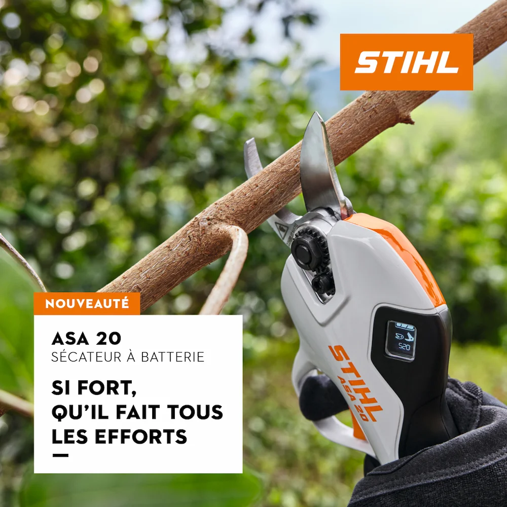 Publicité Sécateurà batterie Stihl ASA 20